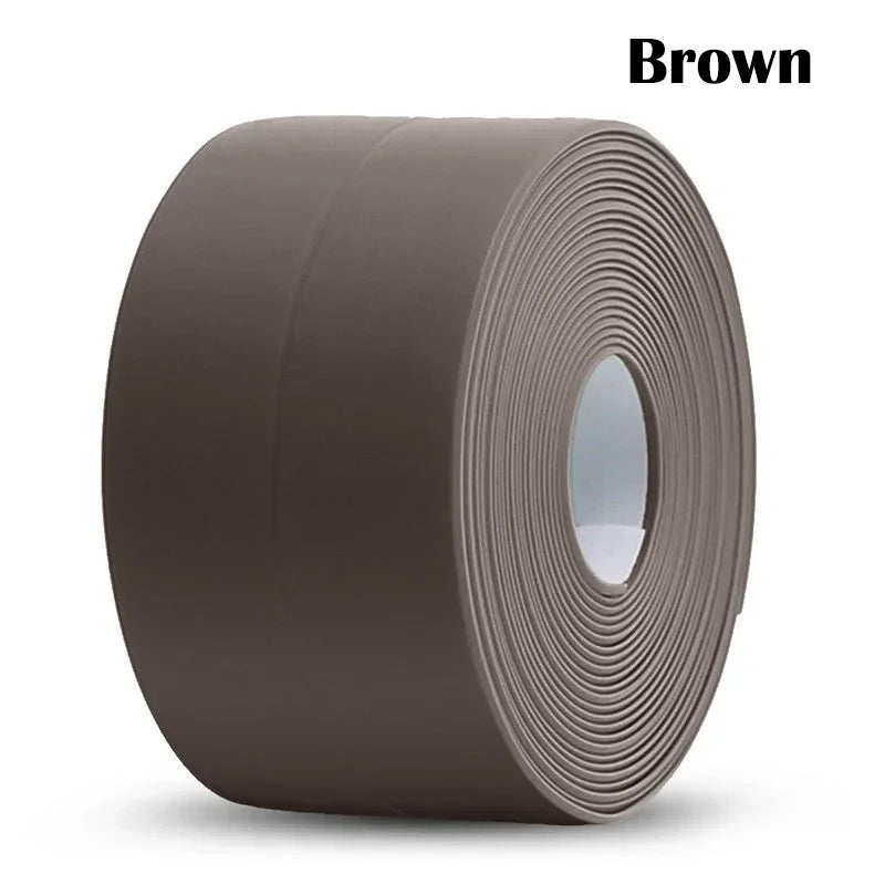 1/2/3.2M Self-adhesive Sealing Tape PVC Oil-Proof Kitchen Sink Edge Caulk Tape Waterproof Bathroom Toilet Corner Wall Sticker