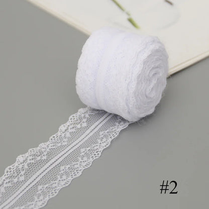 Lace Ribbon, White Lace Tape for Crafts, Floral Lace Ribbon for Party Decoration, DIY Sewing Projects, Elegant Home Decor - S