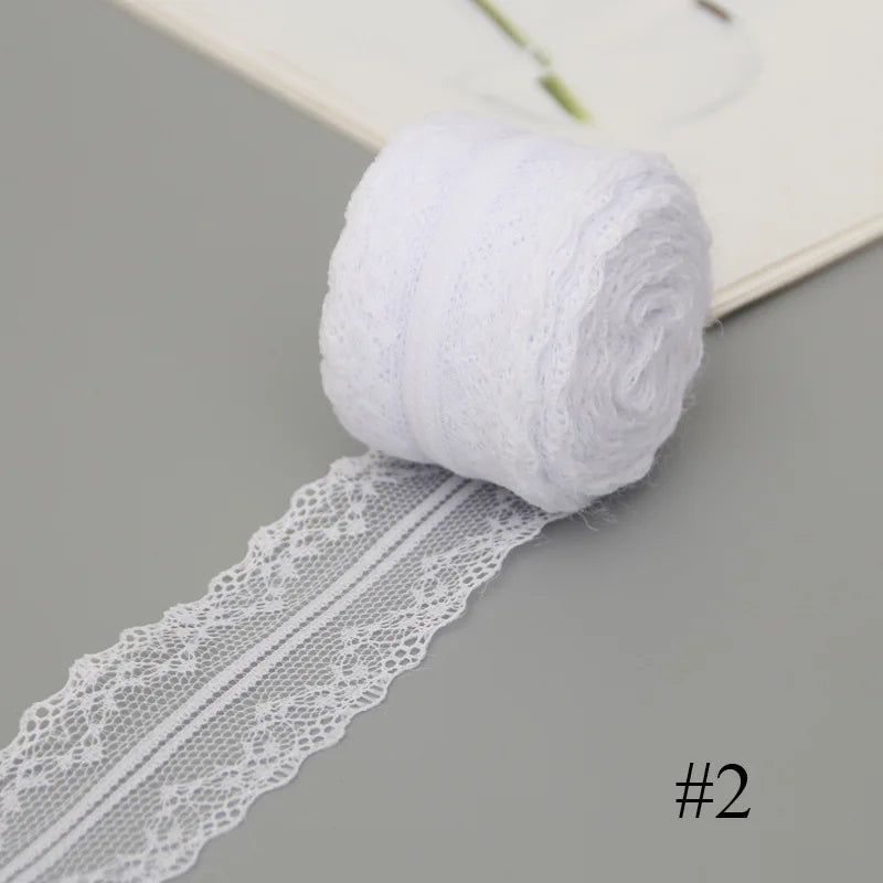 Lace Ribbon, White Lace Tape for Crafts, Floral Lace Ribbon for Party Decoration, DIY Sewing Projects, Elegant Home Decor