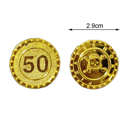 Pirate Party Fake Gold Coins Bulk 1 5 10 20 50 100 Denomination Gold Coins Pirate Themed Party Supplies Game Gift Kids Favors