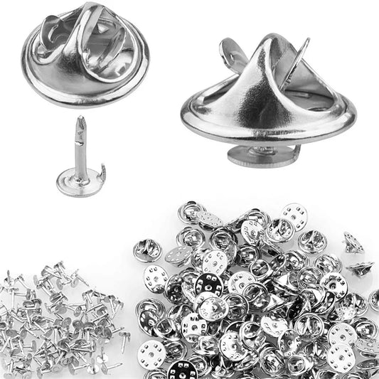 100pc Metal Locking Pin Back Brooch Badge Holder Lapel Base For DIY Jewellery Material Making Supply Craft Accessories Handma