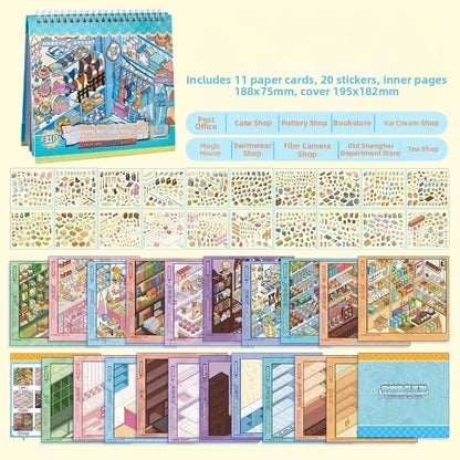 Store Code Goods Store Code Goods Series Sticker Stacking Sticker 3D Design Sticker Book Scene Collection DiY Cut Design