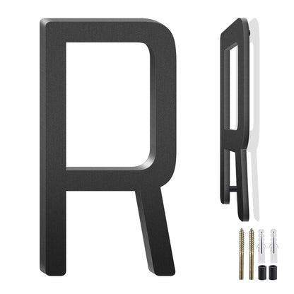 3-10 Inch Floating Aluminum House Address Numbers Letters, Modern Metal House Numbers for Outside, Black Metal Door Address L