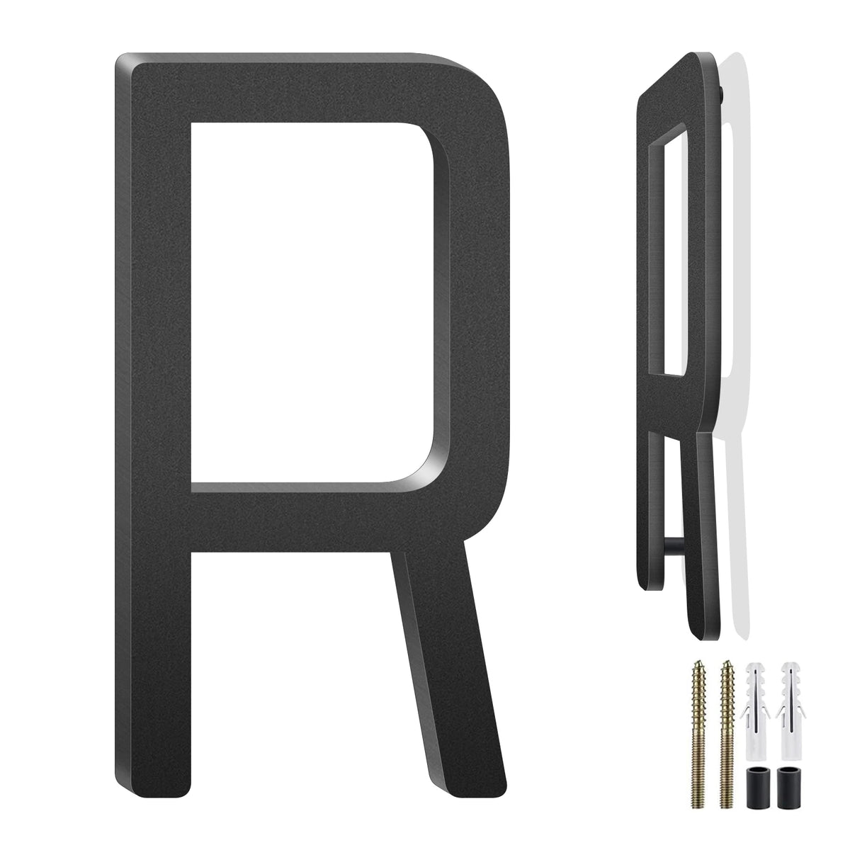 3-10 Inch Floating Aluminum House Address Numbers Letters, Modern Metal House Numbers for Outside, Black Metal Door Address L