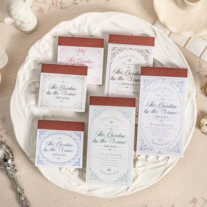 50sheets The Garden By The Seine Vintage Flower Border Memo Pad Creative DIY Journal Material Collage Stationery Note