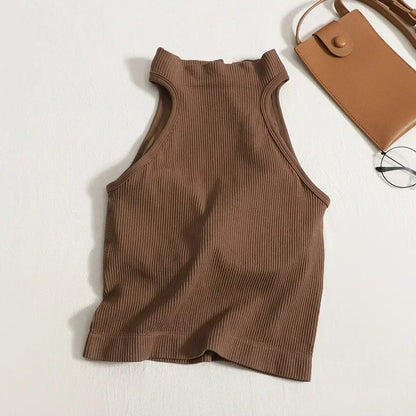 Vintage Hault Tanks Camis For Women Sleeveless Almighty Casual Button Femme Croset Crop Tops With Built in Bras Woman Camisol