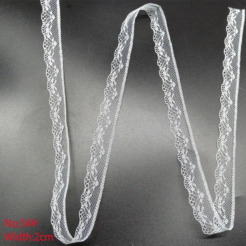 10 Yards 38 Kinds of White Lace Ribbon African Lace Fabric DIY Webbing Decoration Gifts Packing Sewing Clothes Material Craft
