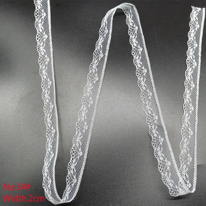 10 Yards 38 Kinds of White Lace Ribbon African Lace Fabric DIY Webbing Decoration Gifts Packing Sewing Clothes Material Craft