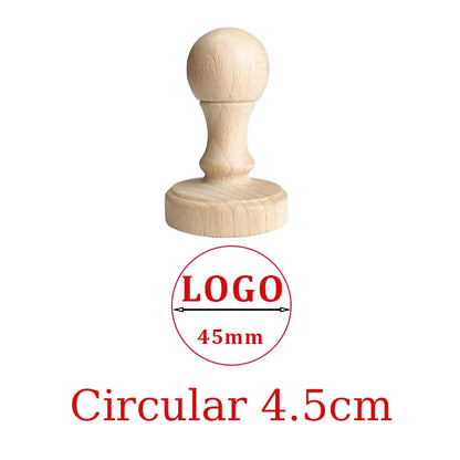 LOGO Custom Wooden Rubber Stamp Personalized Name Stamp Business Logo Customization for Office Craft DIY | Free Design - Circ