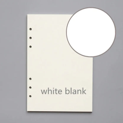 45 Sheets/90 Pages Ring Notebook Insert Refills 6 Holes Loose Leaf Papers Journals A5 A6 A7 Spiral Diary Planner Inner Core P