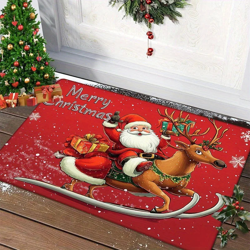 Christmas Door Mat Red Santa Claus Outdoor and indoor Gingerbread Man Carpet New Year 2026 Merry Christmas Home Decor Foot Ma