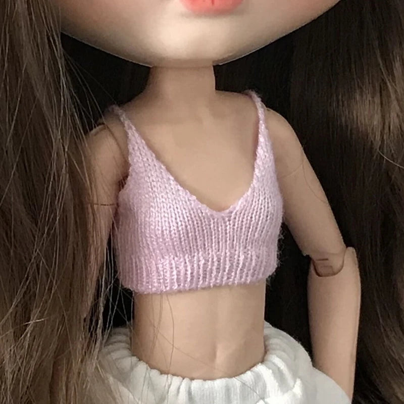 New Arrival Blythe Doll Clothes Sweater Sports Set Vest Shorts Zippered Hoodie Jacket for Blyth OB24 Pullip 1/6 Dolls Outfit 