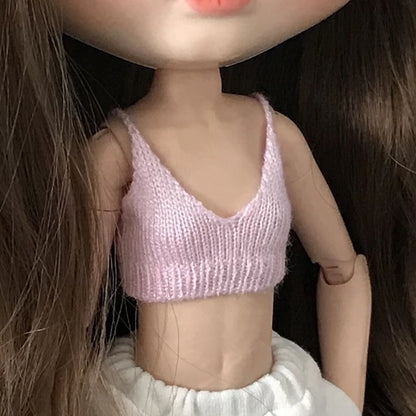 New Arrival Blythe Doll Clothes Sweater Sports Set Vest Shorts Zippered Hoodie Jacket for Blyth OB24 Pullip 1/6 Dolls Outfit 