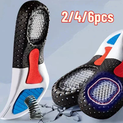 6Pcs Orthopedic Insoles for Feet Arch Support Plantar Fasciitis Orthopedic Insole Silicone Shock Absorbing Soft Running Cushi