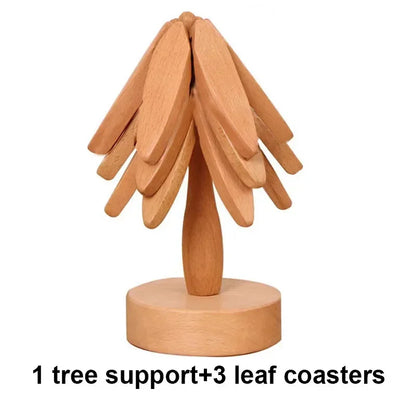 Tree Design Stand Wooden Trivets Decorative Anti Scald Heat Resistant Table Mat Coaster Wood Placemats Pot - A