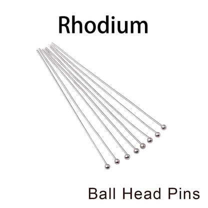 100-200Pcs/Lot 10-70mm Heads Eye Flat Head Pin Gold Plated Ball Head Pins for Jewelry Findings Making Accessories Supplies