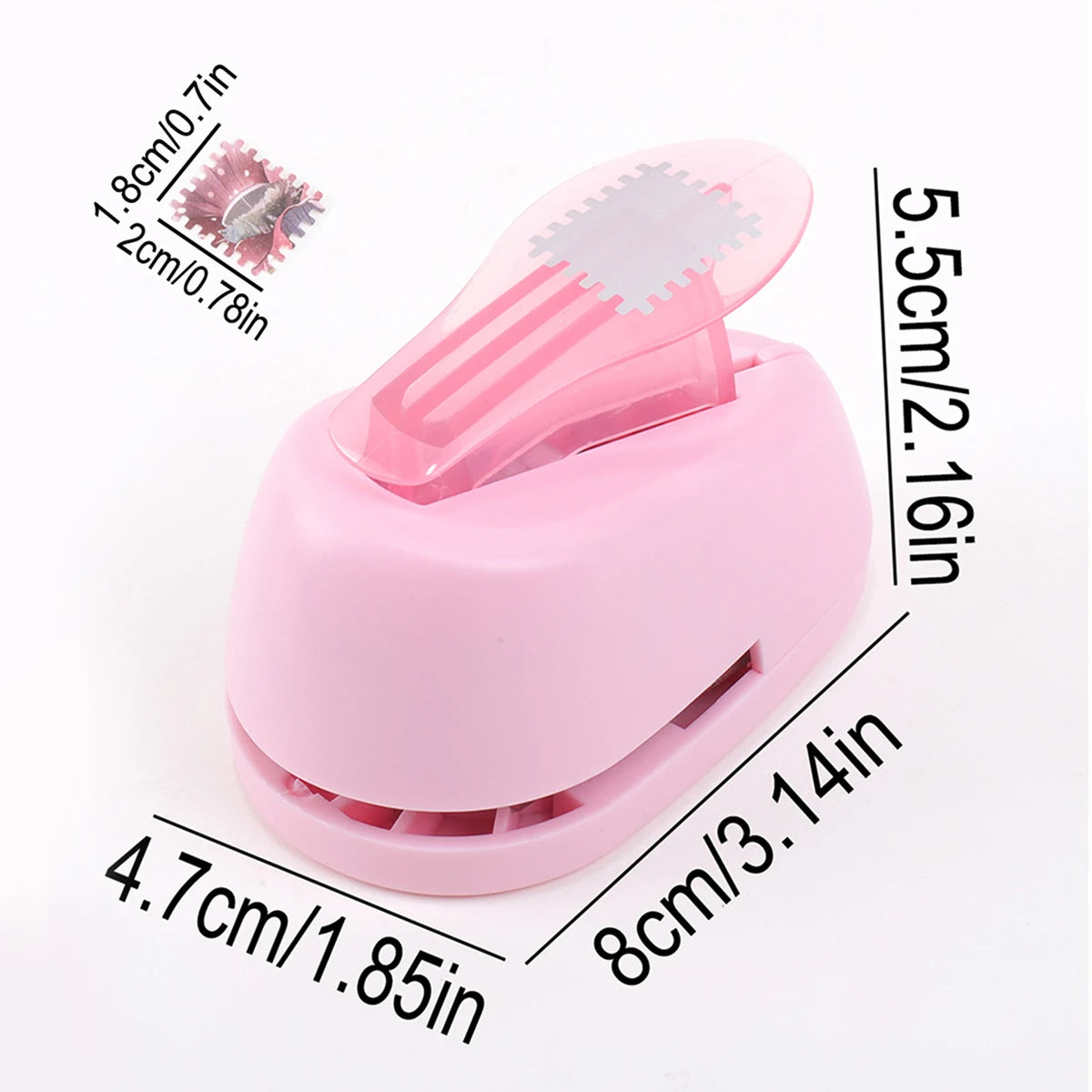 Stamp Shaped Paper Punch, Portable Hole Puncher for Crafts, Scrapbooking Supplies, DIY Card Making & Paper Crafting Tool