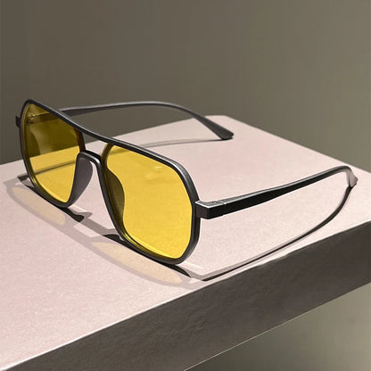 KAMMPT Irregular Rim Sunglasses Men 2025 New Fashion Vintage Double Bridge Shades Women Trendy Brand Design Mirror Sun Glasse