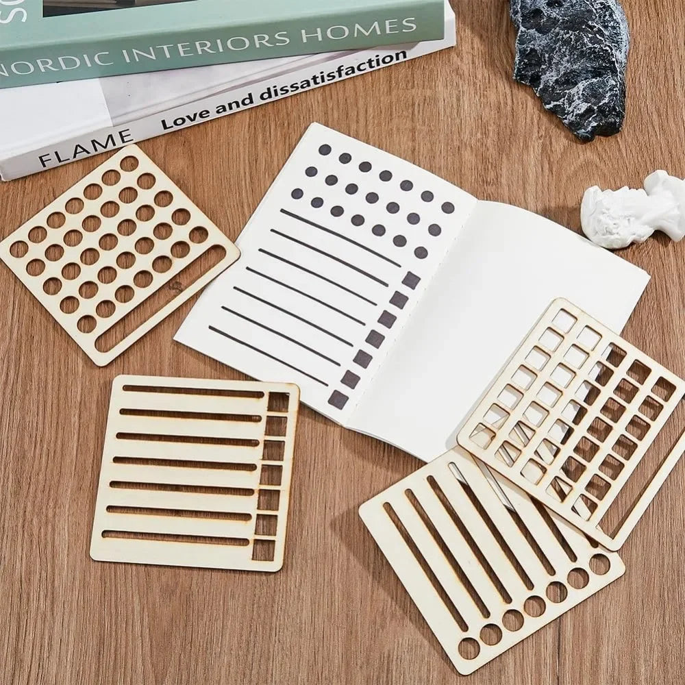 4Pcs 4 Style Speedy Spread Journal Stencils Calendar Tools Templates DIY Journals Notebook Schedule Templates for Journaling