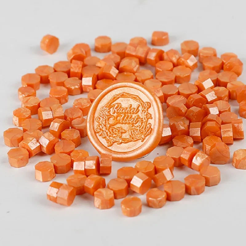 200 Pcs Wax Print Beads Wax Seal for Stamps Wax Lacquer for Seals Retro Sealing Gold Wedding Birthday Lacre for Card Making -
