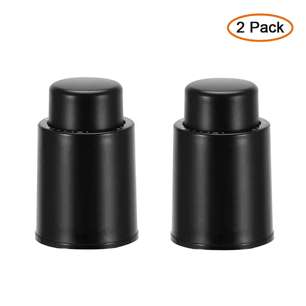 Vacuum Wine Bottle Stopper Sealed Storage Vacuum Memory Wine Stopper Push Style Bar Tools Barware Reusable Wine Cork - 2 pack