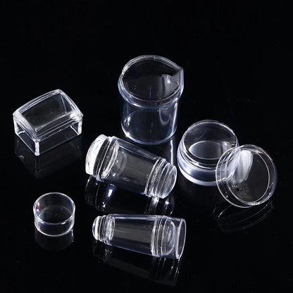 Silicone Transparent Nail Art Stamping Kit French For DIY Manicure Plate Stamp Polish Stencil Template Seal Stamper Scraper