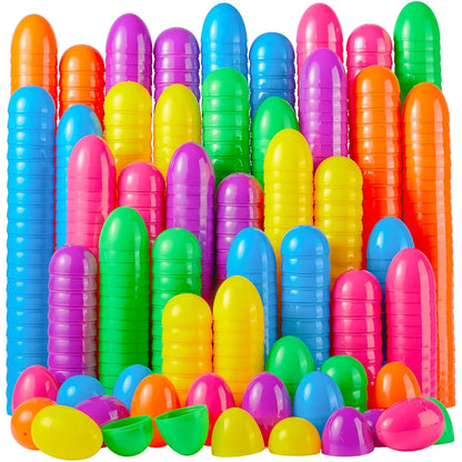 30pcs Easter Eggs Empty Plastic Eggs Fillable Colorful Bright Eggshell Bulks for Easter Hunt Filling Treats Party Favor
