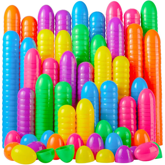 30pcs Easter Eggs Empty Plastic Eggs Fillable Colorful Bright Eggshell Bulks for Easter Hunt Filling Treats Party Favor
