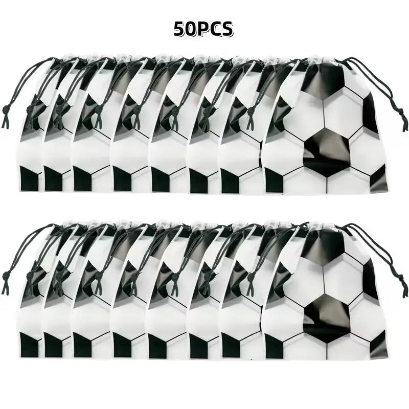 20/50Pcs Soccer Party Drawstring Bag Football Sports Theme Birthday Favors Treat Bag Team Celebration Gift Decoration Supplie