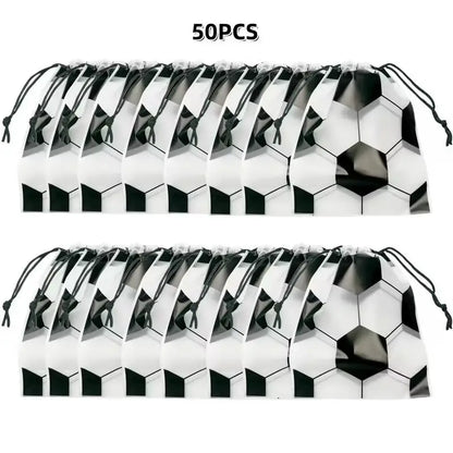 20/50Pcs Soccer Party Drawstring Bag Football Sports Theme Birthday Favors Treat Bag Team Celebration Gift Decoration Supplie