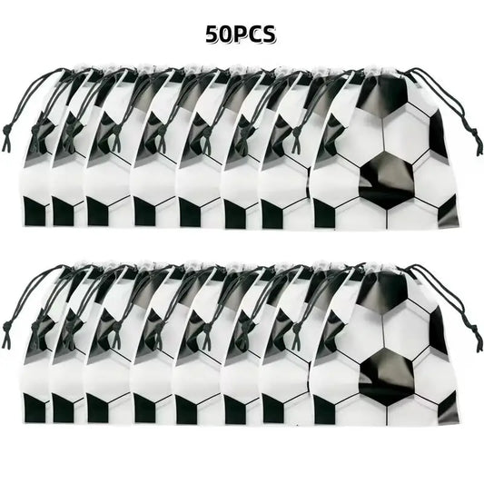 20/50Pcs Soccer Party Drawstring Bag Football Sports Theme Birthday Favors Treat Bag Team Celebration Gift Decoration Supplie