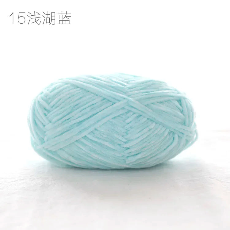 Pear Lustre Chenille Yarn 148Meters/Skein 2mm Thin Pleuche Wool Rope for Hand Crochet Dolls Shoes Materials