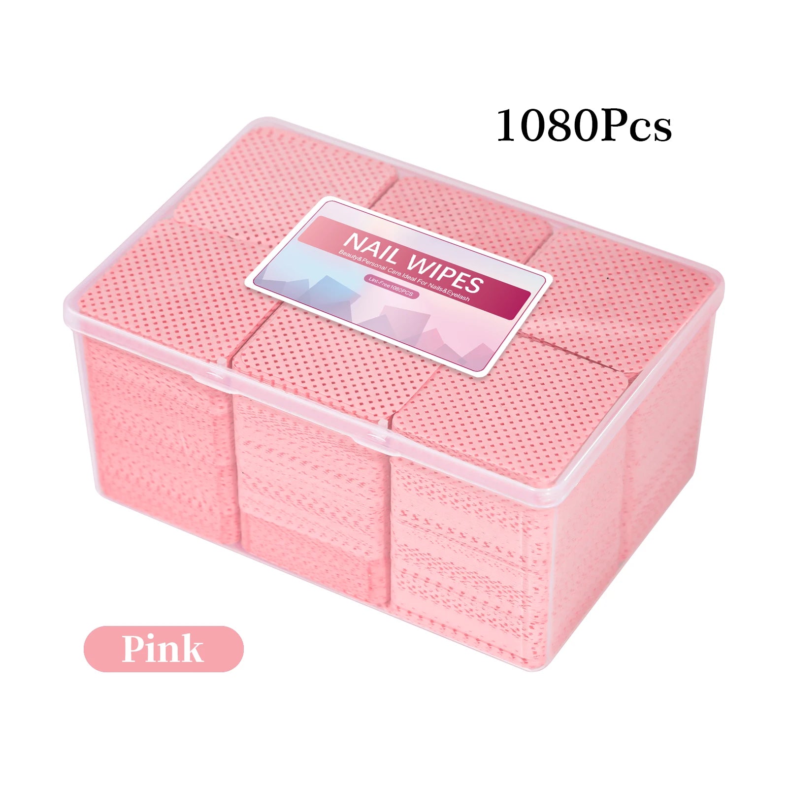 1080pcs Boxed Nail Art Lint-Free Eyelash Glue Wipes Paper Gel Polish Remover Clean Glue Cotton Pads Beauty Cleaning Tools - P