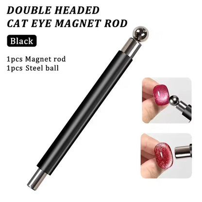1/2Pcs Nail Cat Eye Magnetic Ball With Nail Magnetic Stick Tool Set Double-head Strong Magnet Pen 3D Cat Eye Gel Nail Supplie