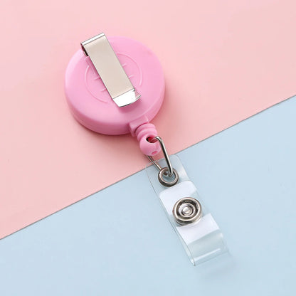 Retractable Steel Cord Pull Reel Keychains Spring Buckle Clasp Wire Rope Key Ring Recoil ID Card Holder Key Chain Multiple To