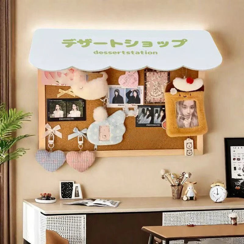 New DIY Cute Dessert House Cork Message Board Home Dormitory Jewelry Wooden Storage Board Wall Decorative Board Room Decorati