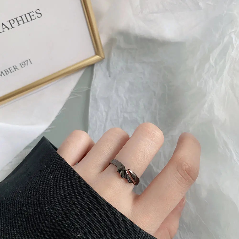 Retro Angel Demon Wings Open Ring for Women Couples Punk Gothic Adjustable Finger Jewelry Accessories Hip Hop Gifts - 991229