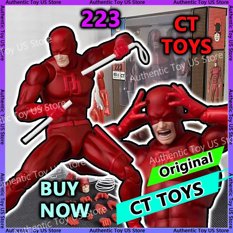 100% Original Ct Toys Daredevil Mafex 223 Comic Version Figure SHF Anime Action Figurine Statue Model Custom Gifts Toys