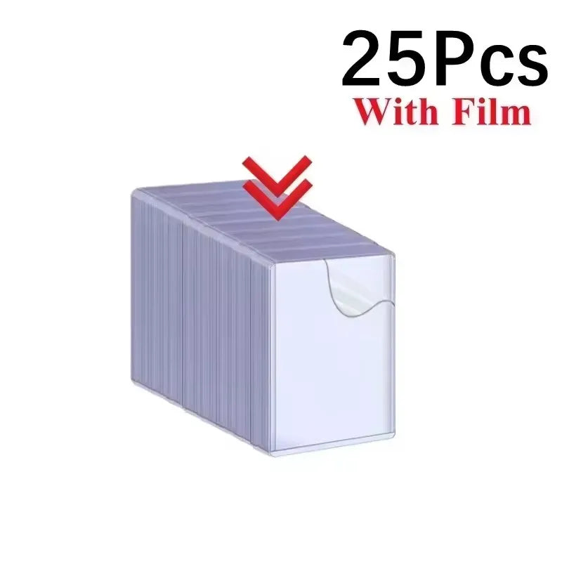1/25/50Pcs Transparent Korean Kpop Card Sleeve with Protective Film Clear Card Holder Idol Photo Game Card Cover 35PT