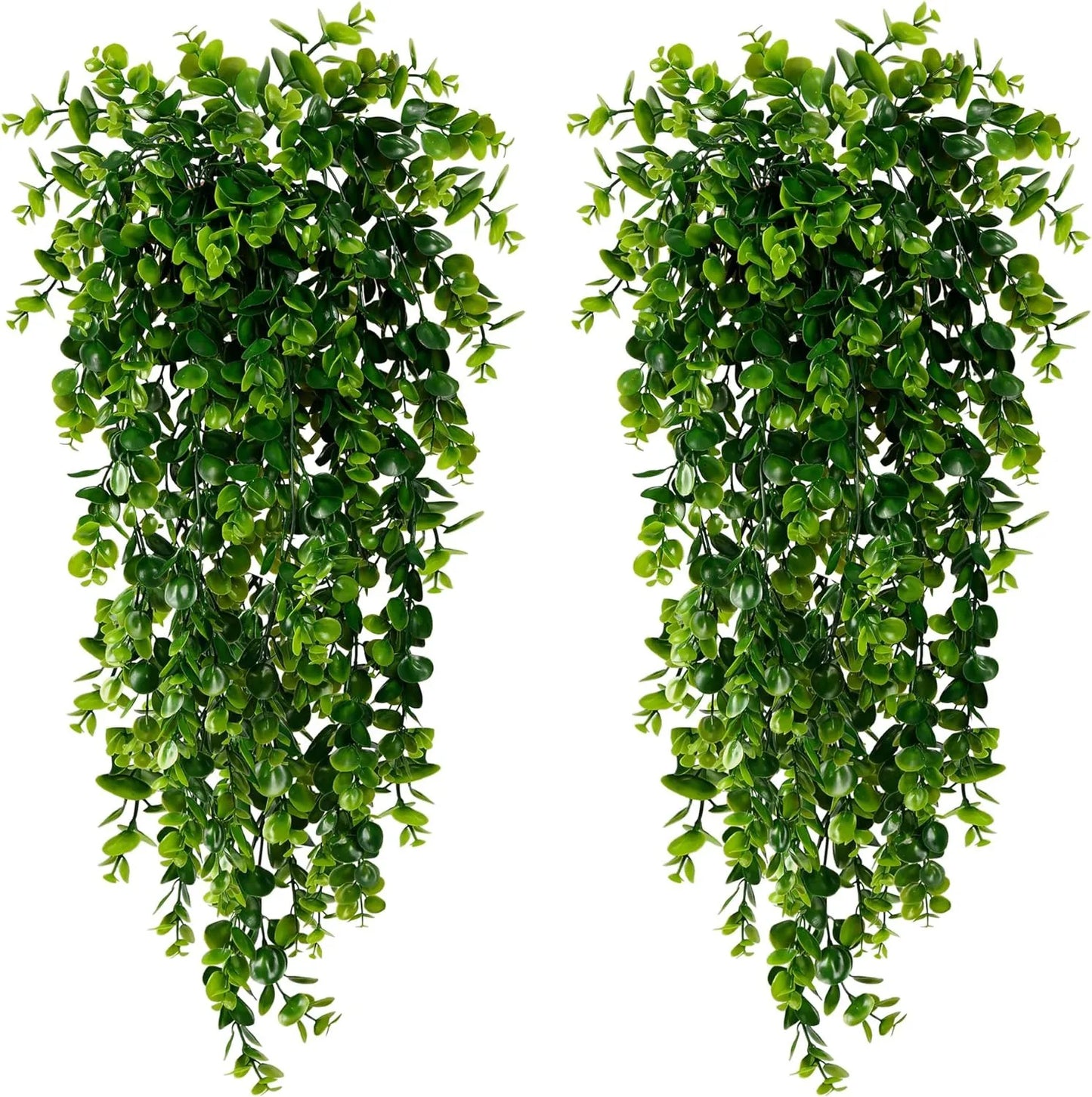 Artificial Hanging Plants Faux Eucalyptus Leaf Greenery Vine Outdoor UV Resistant Plastic Plants for DIY Home Wedding Decorat