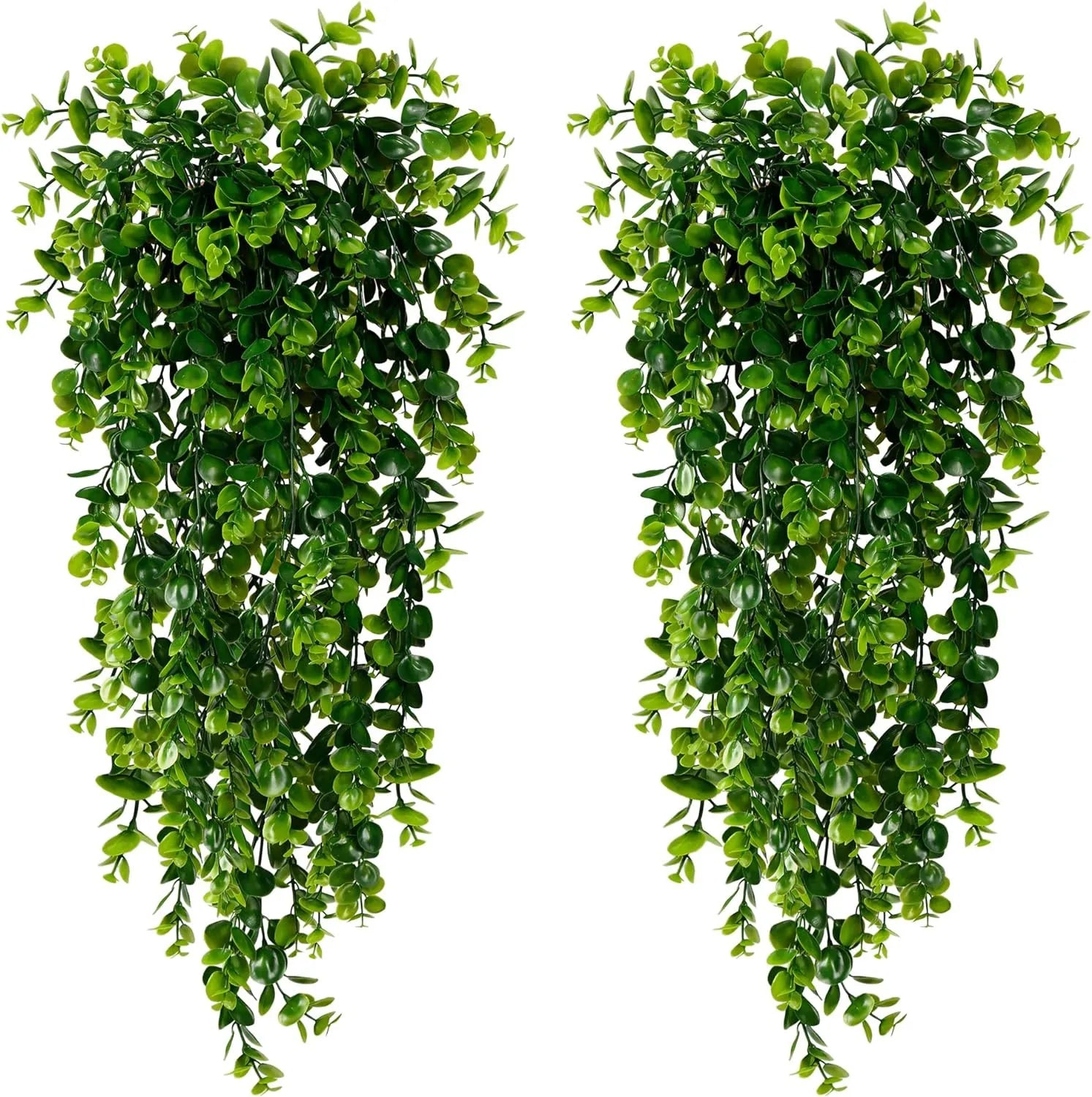 Artificial Hanging Plants Faux Eucalyptus Leaf Greenery Vine Outdoor UV Resistant Plastic Plants for DIY Home Wedding Decorat
