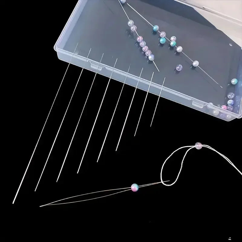 Beading Needles Pins Open Curved Big Eye Needle for Beads Bracelet DIY Jewelry Making Tools Handmade Craft Beaded Threading P