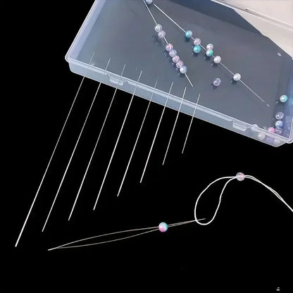Beading Needles Pins Open Curved Big Eye Needle for Beads Bracelet DIY Jewelry Making Tools Handmade Craft Beaded Threading P