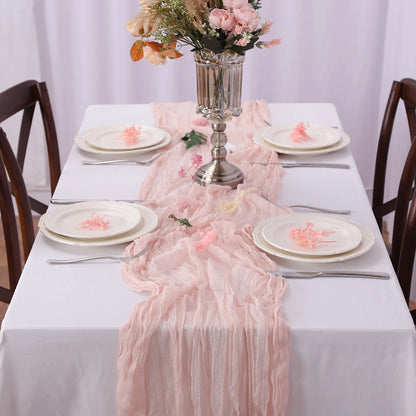 Semi-Sheer Gauze Table Runner Sage Cheesecloth Table Setting Dining Vintage Wedding Party Christmas Banquets Arches Cake Deco