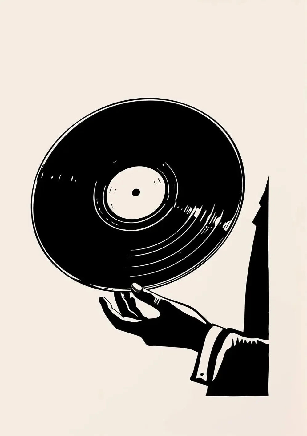 Retro Vinyl Record Print Mid Century Music Minimal Pastel Poster Colorful Wall Art Trendy Minimalist Turntable Home Room Deco