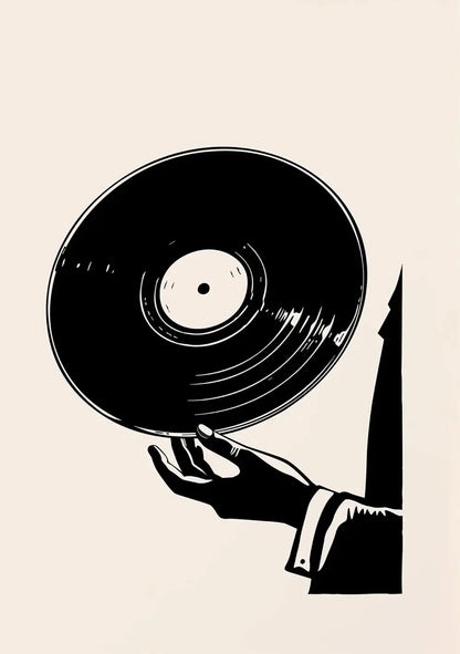 Retro Vinyl Record Print Mid Century Music Minimal Pastel Poster Colorful Wall Art Trendy Minimalist Turntable Home Room Deco