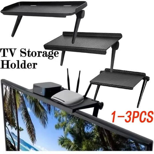 TV Screen Top Storage Shelf Adjustable Computer Monitor Desktop Screen Top Storage Rack Router Shelf Rack Home Organizer