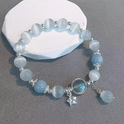 New Simple Beads Crystal Bracelet For Women Girls Korean ins Flower Fox Feather Tassel Bracelets Best Friend Jewelry Gifts 20