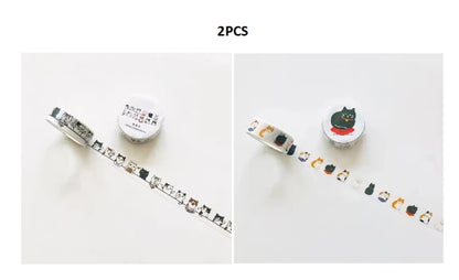 Washi Tapes Cartoon Cat Masking Tape Washi Stickers Scrapbooking Adhesive DIY Decorative Stationery School Supplies