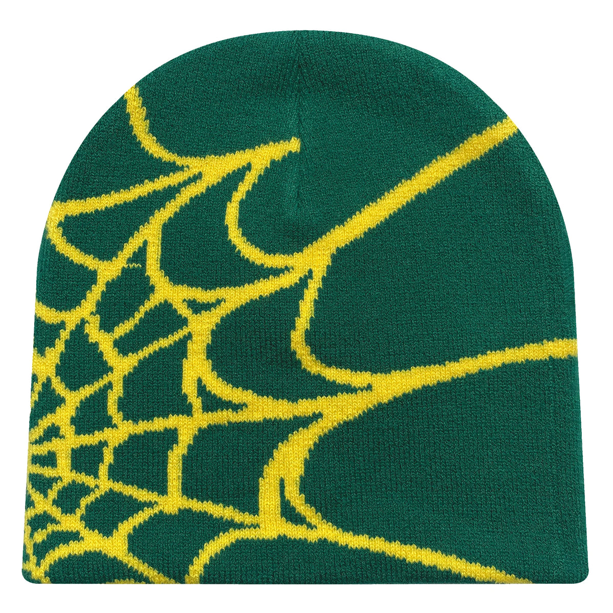 Four Seasons Men's And Women's Universal Y2K Knit Hat Spider Web Riding Outdoor Sports Fashion Hat - Dark greenish yellow